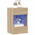 vidaXL Nástenné skrinky s LED osvetlením pre TV 2 ks dub sonoma 40x30x60,5cm
