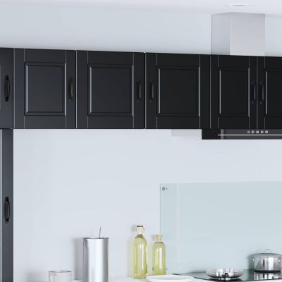 vidaXL Nástenná skrinka PORTO 2 pcs Čierna 40 x 31 x 40 cm