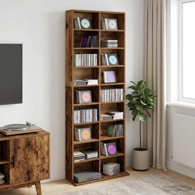 vidaXL CD Skrinka Staré drevo 65 x 23,5 x 175 cm Kompozitné drevo