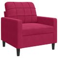 vidaXL Kreslo vínovo-červené 60 cm zamat
