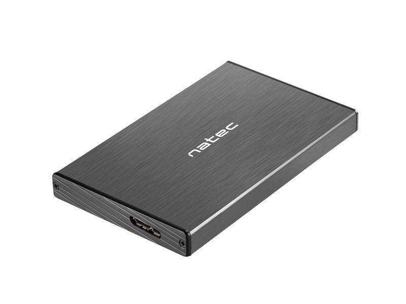 Externý box pre HDD 2,5'' USB 3.0 Natec Rhino Go, čierny, hliníkové telo
