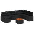 vidaXL Súprava záhradných pohoviek 9 ks Čierna polyratan