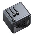 YESIDO MC24UNIOVERSAL ADAPTER UK/EU/US/AUX MAX 8A (3xUSB + USB-C) ČIERNA