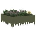 vidaXL Obrubník trávnika 60 x 60 x 20 cm Oceľ Olivovo zelená