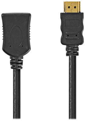 NEDIS predlžovací High Speed HDMI 1.4 kábel s ethernetom/ 4K@60Hz/ zlátené konektory HDMI-HDMI/ čierny/ bulk/ 1 m