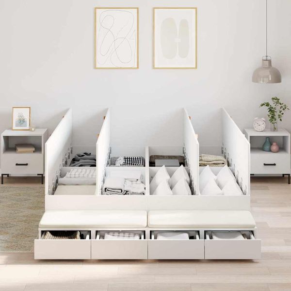 vidaXL Rám postele s úložným prostorem Biela 150 cm Kompozitné drevo
