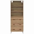 vidaXL Highboard Remeselný dub 69,5 x 34 x 180 cm Kompozitné drevo