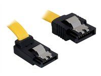 Kábel SATA - Serial ATA 150/300 - SATA (F) do SATA (F) - 20 cm - opatrený západkou, uhlový konektor, priamy konektor - žltá