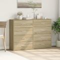 vidaXL Komody 2 ks dub sonoma 60x31x84 cm kompozitné drevo