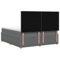 vidaXL LED boxspring posteľ s matracom Tmavosivá 140 x 200 cm Látka