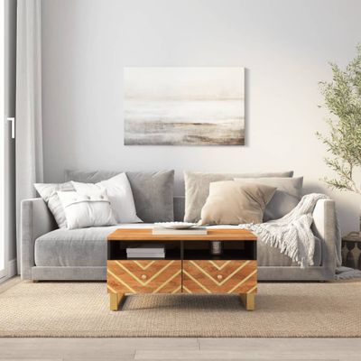 vidaXL Konferenčný stolík hnedo-čierny 80x54x40 cm masívne mago