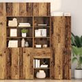 vidaXL Highboard Staré drevo 50 x 42,5 x 185 cm Kompozitné drevo