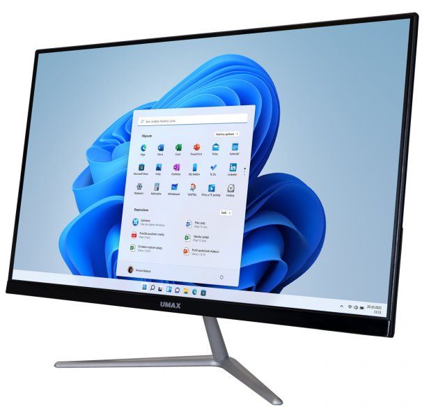 UMAX U-One 24JL Pro All-in-one počítač, 23,8" Full HD IPS, Celeron N5100, 4GB DDR4, 128GB SSD, Intel UHD 600, W11Pro, čierny