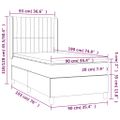 vidaXL Posteľ boxsping s matracom a LED bledosivá 90x190 cm látka