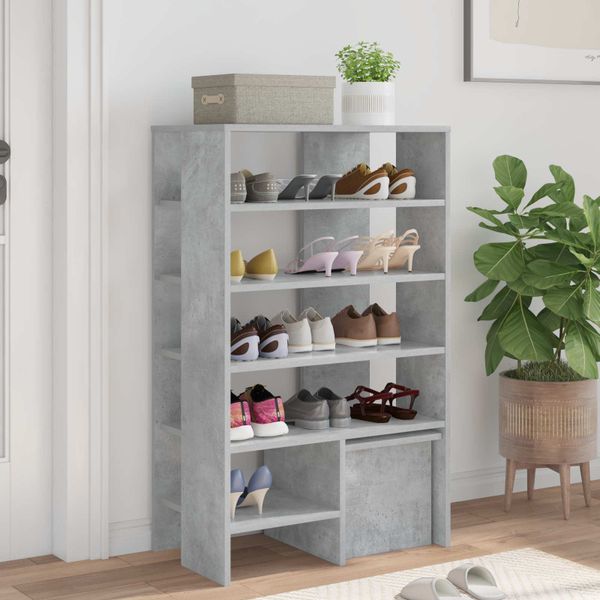 vidaXL Skriňa na topánky 2 pcs Betónová šedá Kompozitné drevo