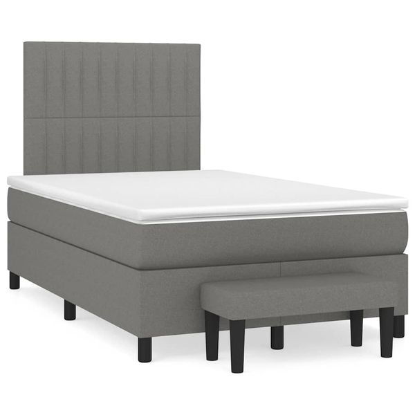 vidaXL Boxspring posteľ s matracom, tmavosivá 120x190 cm, látka