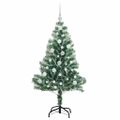 vidaXL Umelý vianočný stromček, snehom obalený, s LED svetlom 120 cm