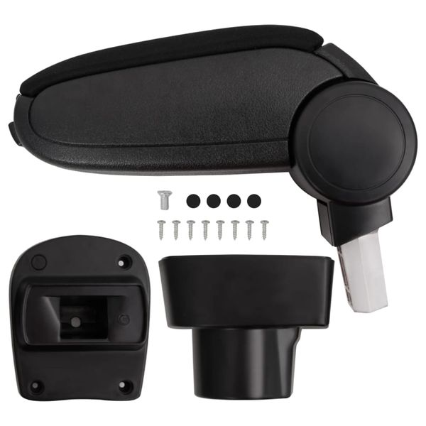 vidaXL Lakťová opierka do auta čierna 12x32x(32-49) cm ABS