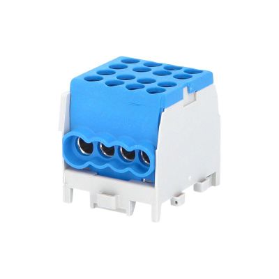 Svorkovnica rozbočovacia HLAK 25 1/6 M2, 100A, 1pól., AL/CU, IP20, modrá, na DIN /2080174