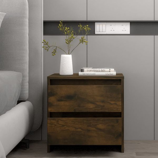 vidaXL Nočné stolíky 2 ks údený dub 45x34,5x44,5 cm drevotrieska