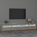 vidaXL TV skrinka s LED svetlami betónová sivá 240 x 35 x 40 cm
