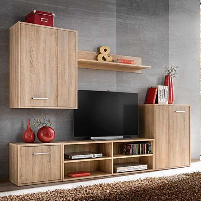 vidaXL Zostava TV skriniek Nástenný 5 pcs dub sonoma Kompozitné drevo