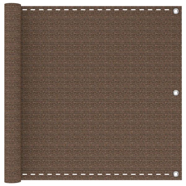 vidaXL Balkónová obrazovka Hnedá 90 x 1000 cm HDPE a hliník
