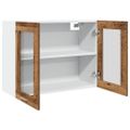 vidaXL Závesná sklenená skrinka “Lyon” Old Wood 80x31x60 cm