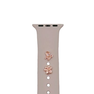 Pin Charms set for watch straps cat  rose gold