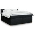 vidaXL Posteľný rám boxspring s matracom čierny 180x200 cm látka
