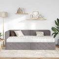 vidaXL Rohový rám postele Sivohnedá 90 x 200 cm látka