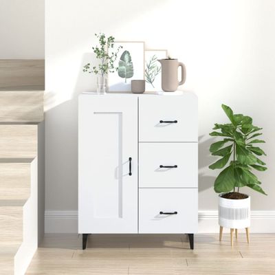 vidaXL Komoda biela 69,5x34x90 cm spracované drevo