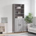 vidaXL Vysoká skrinka sivý dub sonoma 69,5x34x180 cm spracované drevo