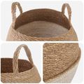 vidaXL Kvetináč s uchami Biela Ø 32 x 32 cm 100% Morská tráva