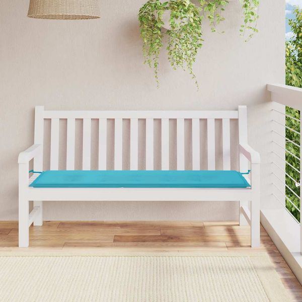 vidaXL Podložka na záhradnú lavičku tyrkysová 150x50x4 cm látka