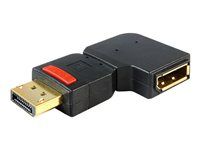 Adaptér DisplayPort - DisplayPort (F) do DisplayPort (M) - konektor 90° - čierna