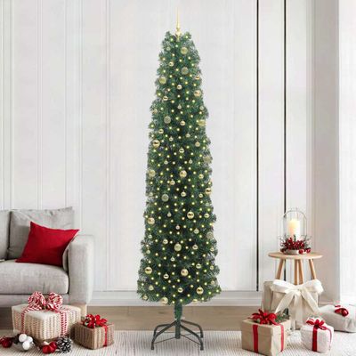 vidaXL Umelý vianočný stromček Zelená 240 cm PVC, oceľ a plast