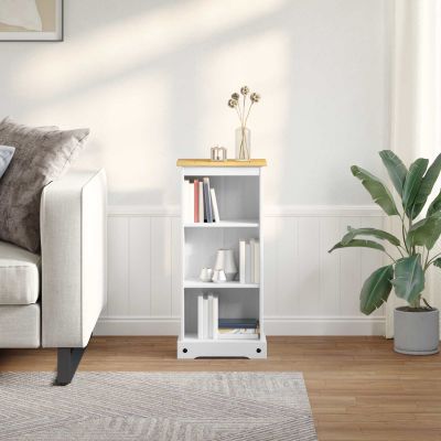 vidaXL Knižnica Biela 46 x 29 x 100 cm Masívne borovicové drevo