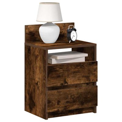 vidaXL Nočné stolíky 2 ks s 2 zásuvkami dymový dub 40x33x60 cm