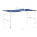 vidaXL 1,5-metrový pingpongový stôl so sieťkou 152x76x66 cm modrý