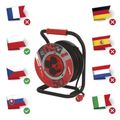 Predlžovací kábel EMOS P084505 PROFI na bubne 50 m / 4 zásuvky / čierny / guma / 230 V / 1,5 mm2