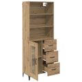 vidaXL Highboard Remeselný dub 69,5 x 34 x 180 cm Kompozitné drevo