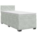 vidaXL Posteľ boxspring s matracom Svetlosivá 100 x 200 cm Zamat
