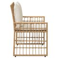 vidaXL Vonkajšia lavička 2 -Seater 116 x 55 x 82 cm Oceľ a poly ratan