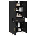 vidaXL Highboard Čierny dub 69,5 x 34 x 180 cm Kompozitné drevo