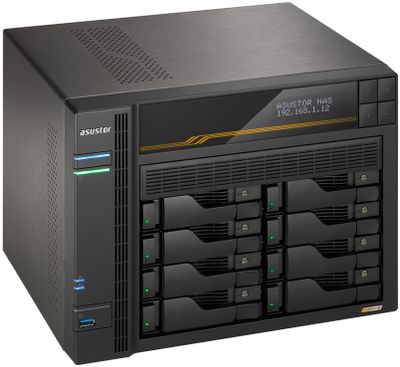 Asustor Lockerstor 8 Gen3 AS6808T   8x 2,5"/3,5" SATA III/ 16GB RAM/ Dual 10GbE Ports/ Dual 5GbE Ports/ 4x M.2 SSD