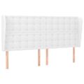 vidaXL Čelo postele so záhybmi biely 203x23x118/128 cm umelá koža