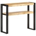 vidaXL Konzolový stolík 90x30x75 cm surové mangovníkové drevo