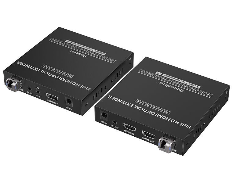XtendLan HDMI přenos po optice, jedno vlákno, do 40km, SC konektor, 1080p, s IR přenosem ovládání, pár Extender, HDMI 1.3, single-mode LC, vysílac+prijímac, až Full HD, do 40km, s IR prenosem ovládání, LPCM 2.0, HDMI loopout, IR pas