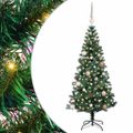 vidaXL Umelý predsvietený vianočný stromček Zelená 150 cm PVC a kov